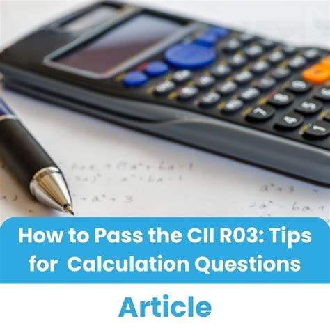 ro3 exam questions|How to Pass the CII R03: Tips for Calculation Questions.